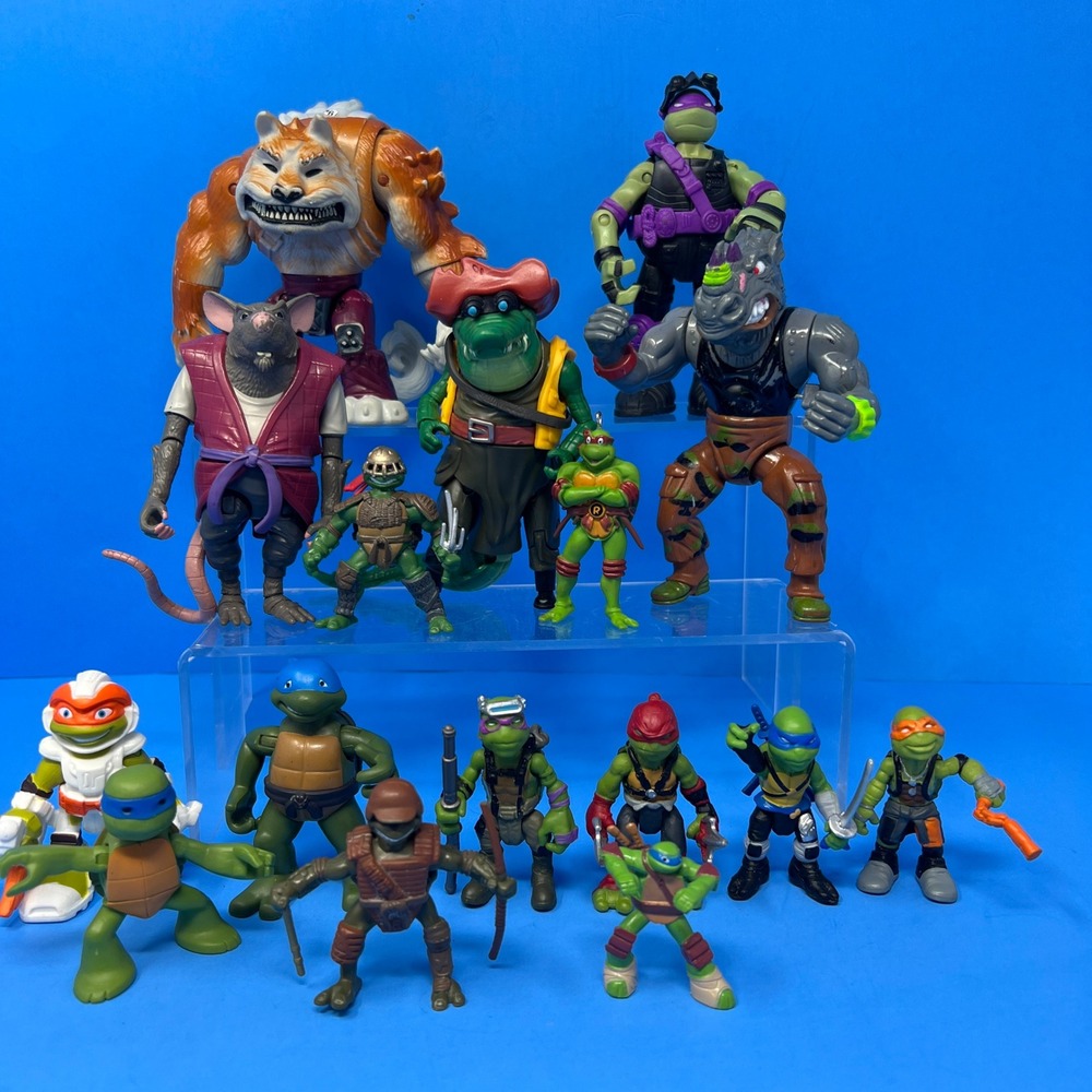 Playmates TMNT Action Figure Lot Mixed Multi Color Heroes Villains 16pc